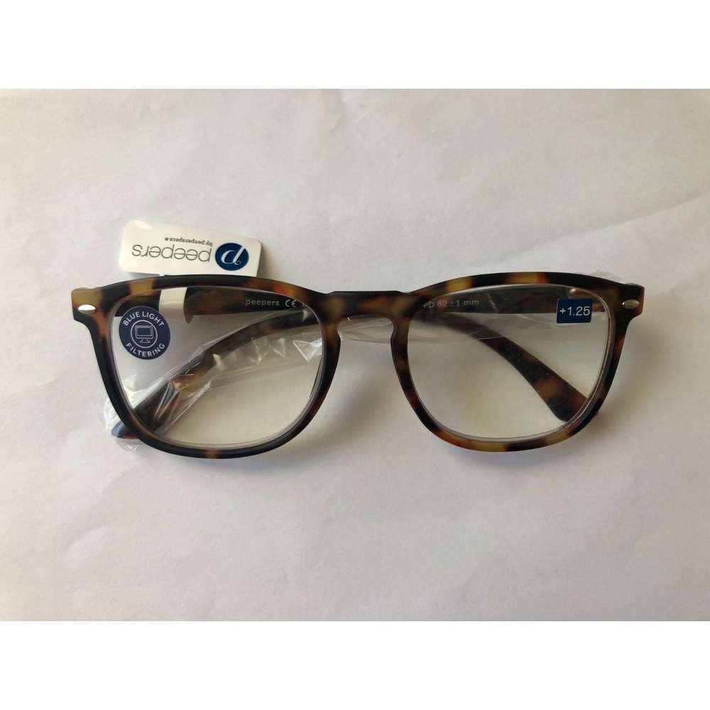 New Peepers Tortoise Dylan Blue Light reading glasses +1.25